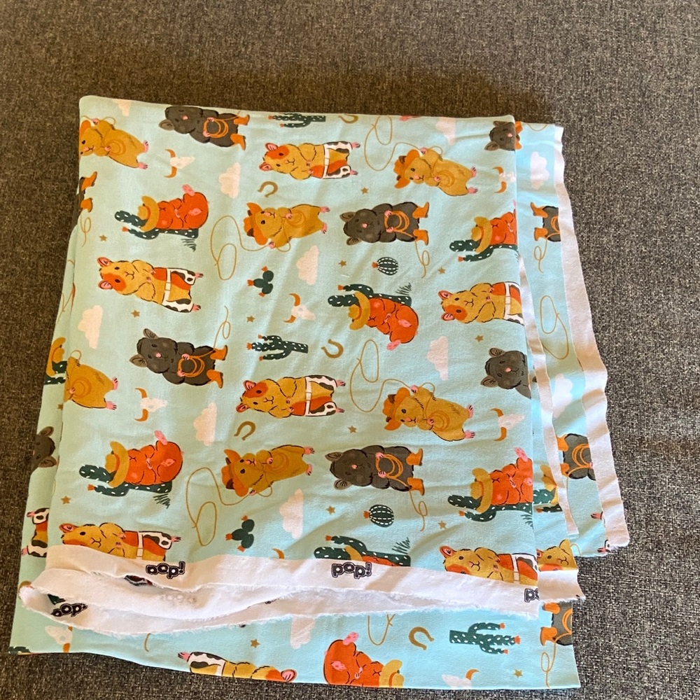 Western Guinea Pig Print Cotton Jersey Fabric approximately 3 yards